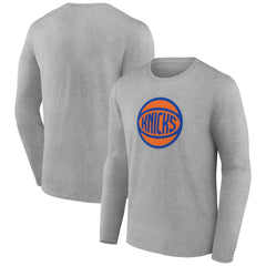 Gray New York Knicks Alternate Logo Long Sleeve T-Shirt | NBA