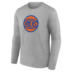 Gray New York Knicks Alternate Logo Long Sleeve T-Shirt | NBA