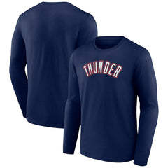 Navy Oklahoma City Thunder Alternate Logo Long Sleeve T-Shirt | NBA