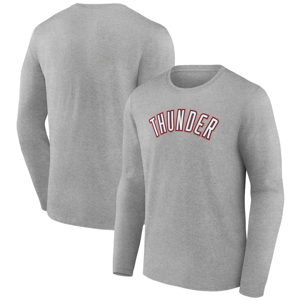 Gray Oklahoma City Thunder Alternate Logo Long Sleeve T-Shirt | NBA