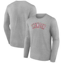 Gray Oklahoma City Thunder Alternate Logo Long Sleeve T-Shirt | NBA
