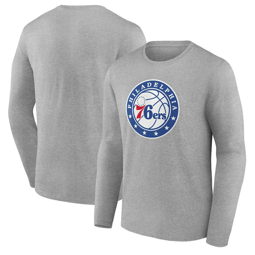 Gray Philadelphia 76ers Alternate Logo Long Sleeve T-Shirt | NBA