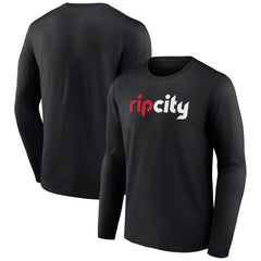 Black Portland Trail Blazers Alternate Logo Long Sleeve T-Shirt | NBA