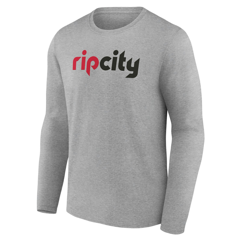 Gray Portland Trail Blazers Alternate Logo Long Sleeve T-Shirt | NBA