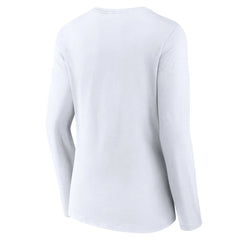 White Brooklyn Nets Women's Alternate Logo V-Neck Long Sleeve T-Shirt | NBA