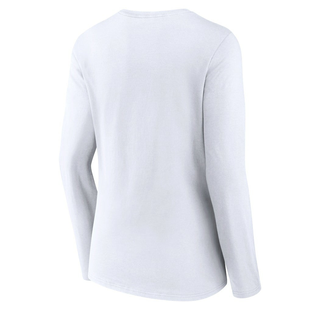 White Philadelphia 76ers Women's Alternate Logo V-Neck Long Sleeve T-Shirt | NBA