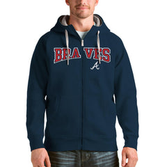 Atlanta Braves Antigua Team Logo Victory Full-Zip Hoodie - MLB Hoodies