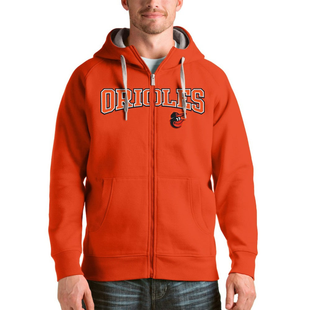 Baltimore Orioles Antigua Team Logo Victory Full-Zip Hoodie - MLB Hoodies