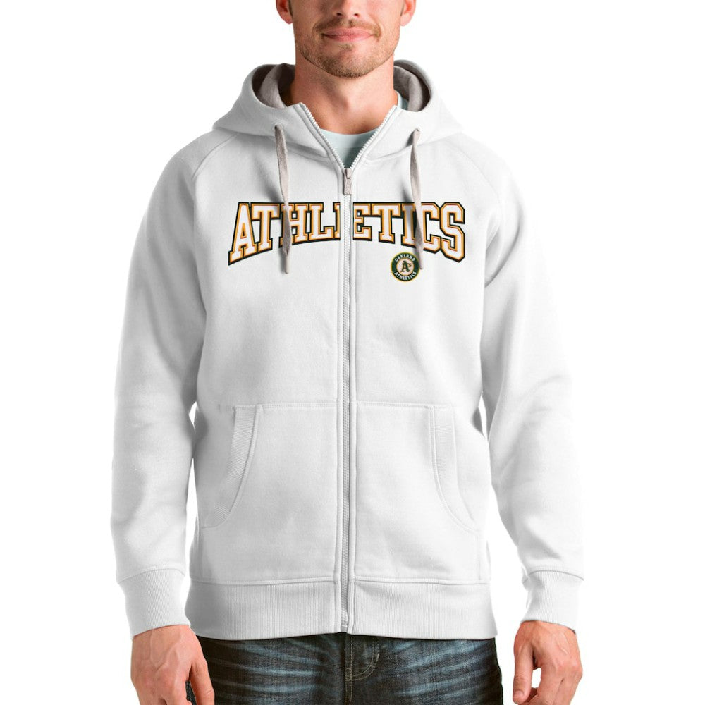 Athletics Antigua Team Logo Victory Full-Zip Hoodie - MLB Hoodies