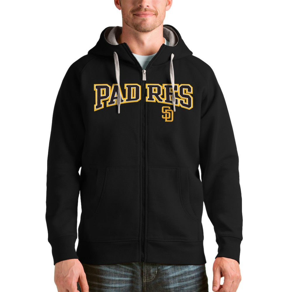 San Diego Padres Antigua Team Logo Victory Full-Zip Hoodie - MLB Hoodies