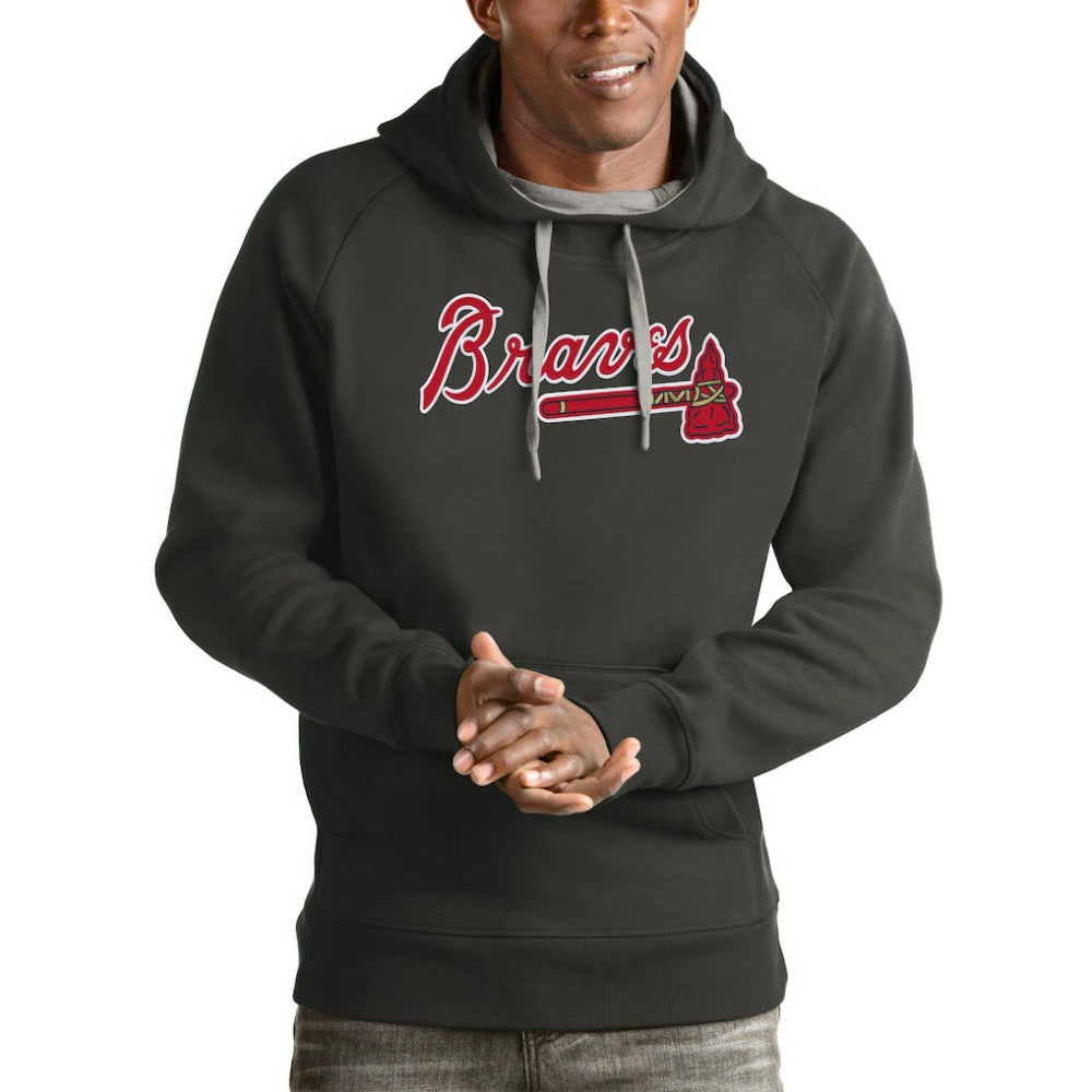 Atlanta Braves Antigua Victory Pullover Team Logo Hoodie - MLB Hoodies