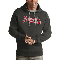 Atlanta Braves Antigua Victory Pullover Team Logo Hoodie - MLB Hoodies