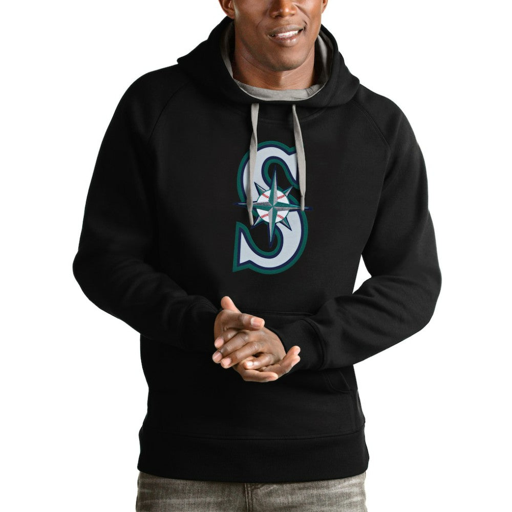 Seattle Mariners Antigua Victory Pullover Team Logo Hoodie - MLB Hoodies