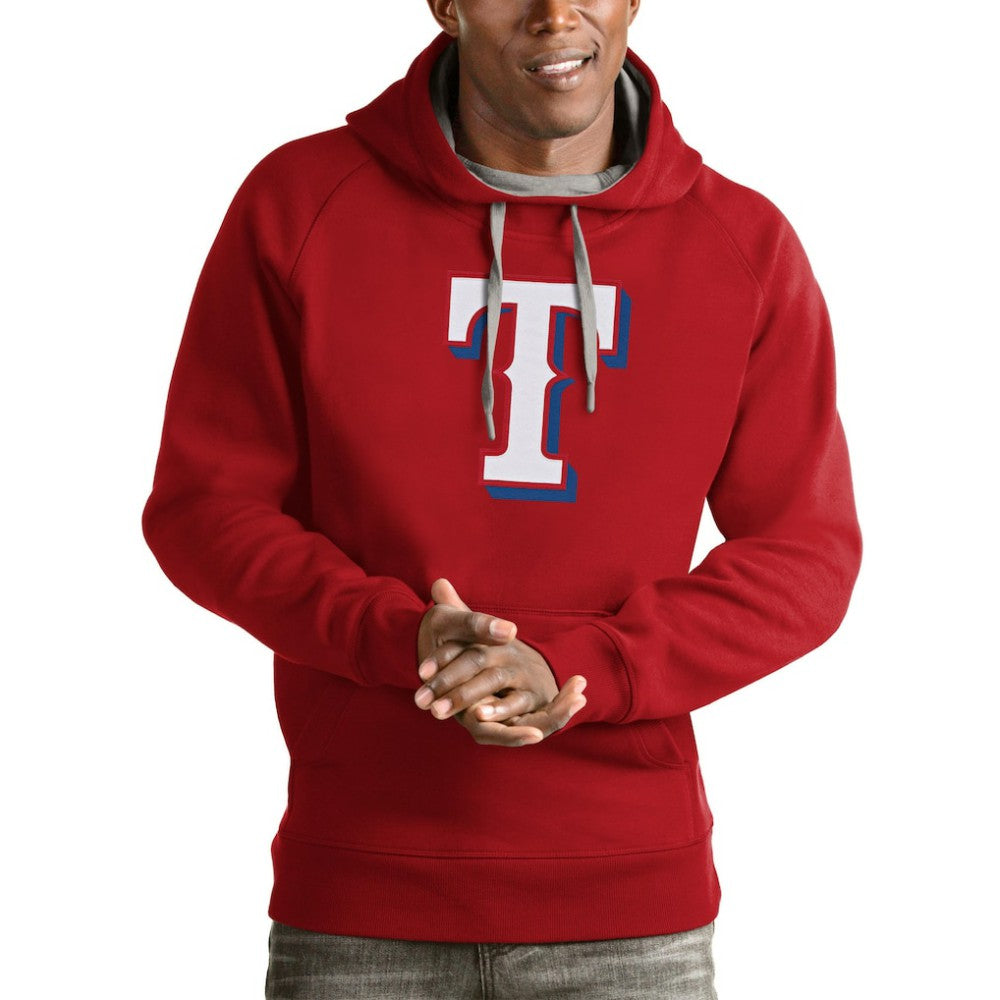 Texas Rangers Antigua Victory Pullover Team Logo Hoodie - MLB Hoodies