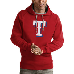 Texas Rangers Antigua Victory Pullover Team Logo Hoodie - MLB Hoodies