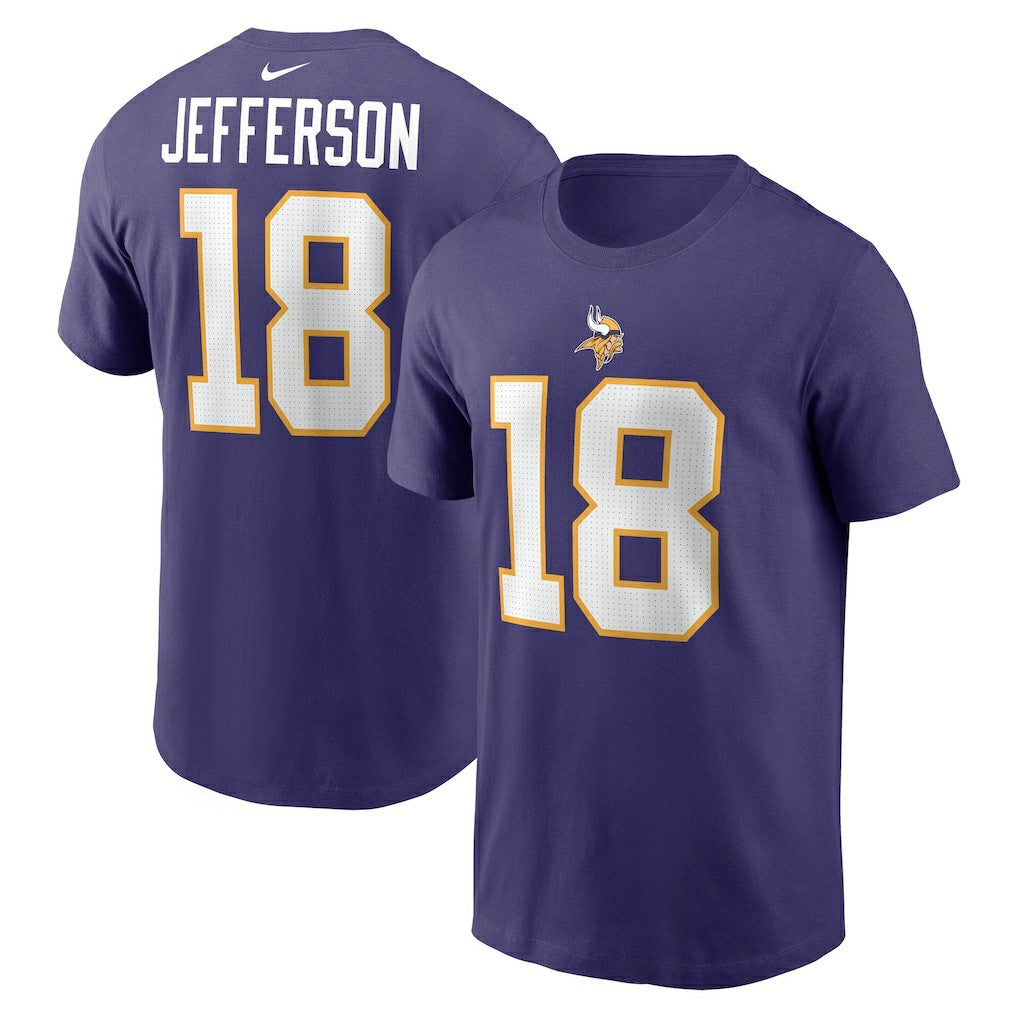 Minnesota Vikings Justin Jefferson  Classic Player Name & Number T-Shirt | NFL Sale