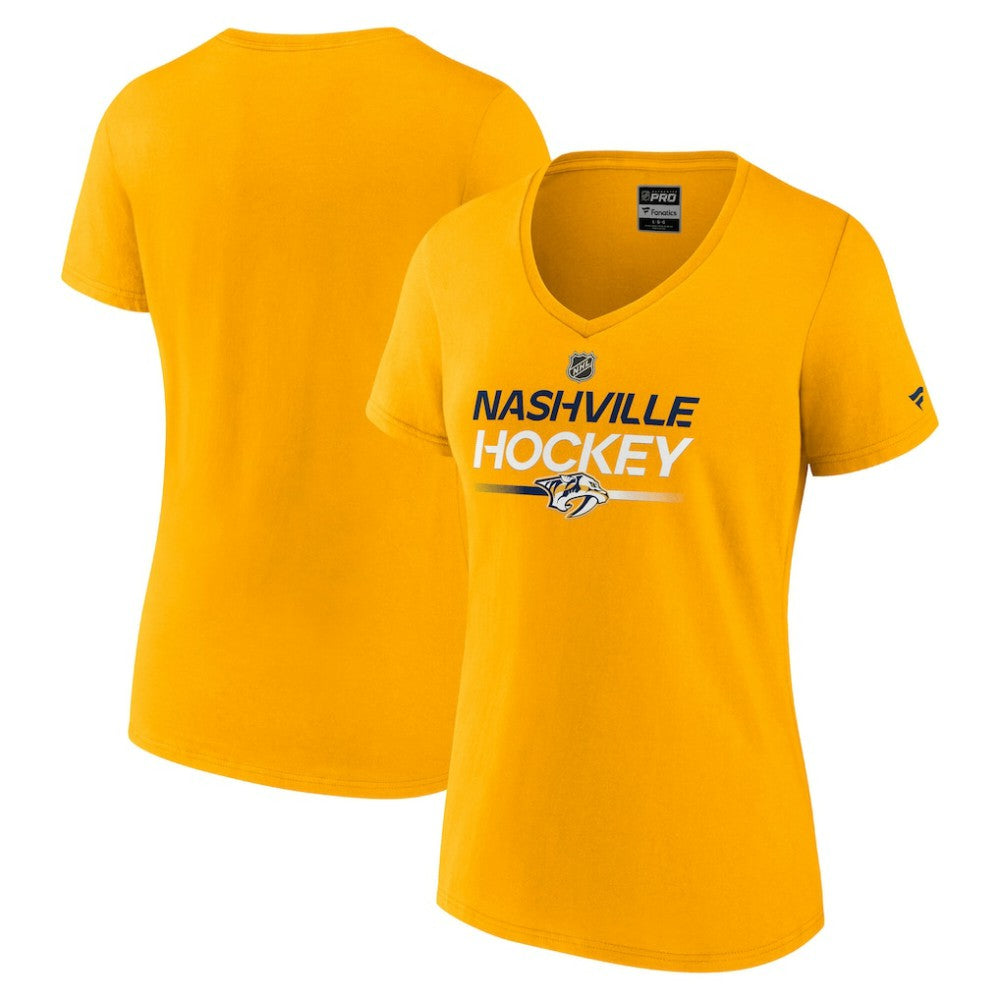 Nashville Predators Fanatics Women's Authentic Pro Primary V-Neck T-Shirt -  NHL T-shirts