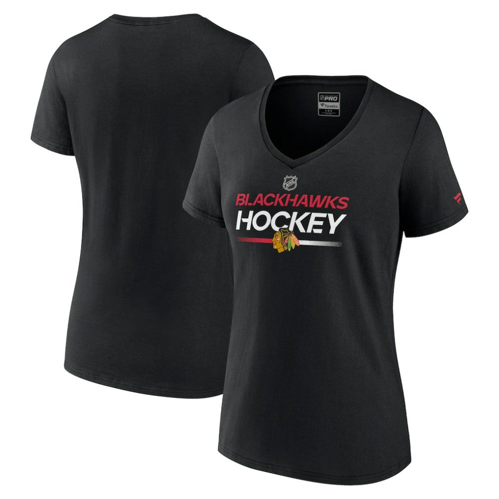 Chicago Blackhawks Fanatics Women's Authentic Pro V-Neck T-Shirt -  NHL T-shirts