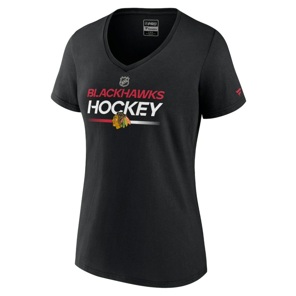 Chicago Blackhawks Fanatics Women's Authentic Pro V-Neck T-Shirt -  NHL T-shirts