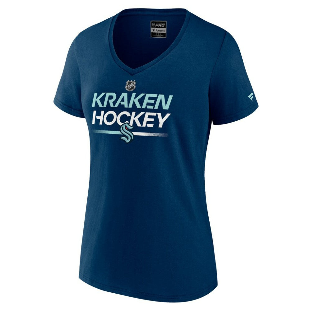 Seattle Kraken Fanatics Women's Authentic Pro V-Neck T-Shirt -  NHL T-shirts