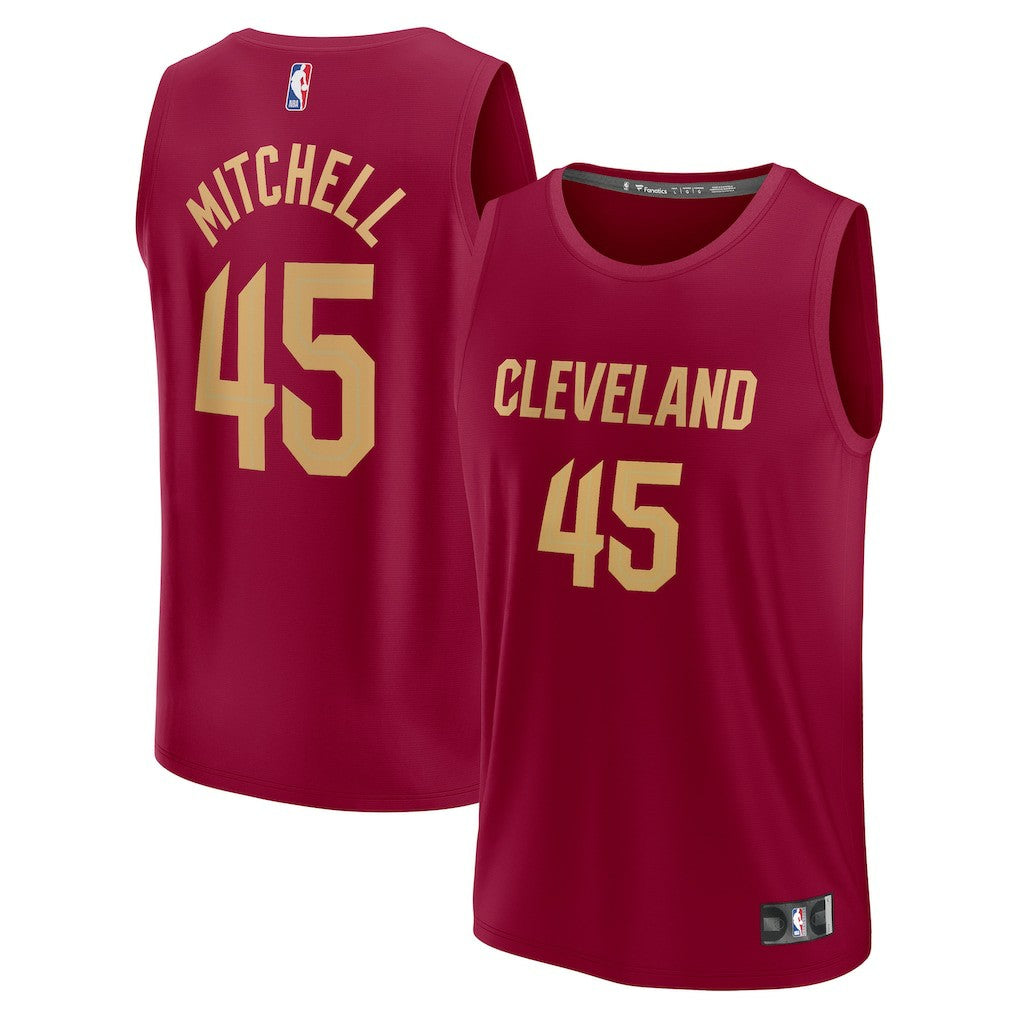 Wine Donovan Mitchell Cleveland Cavaliers Fast Break Replica Jersey sale | NBA