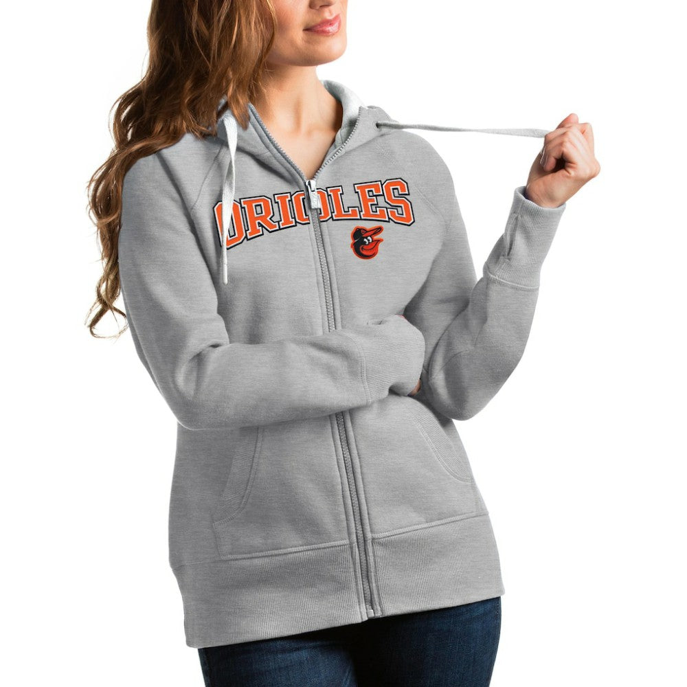 Baltimore Orioles Antigua Women's Team Logo Victory Full-Zip Hoodie - MLB Hoodies