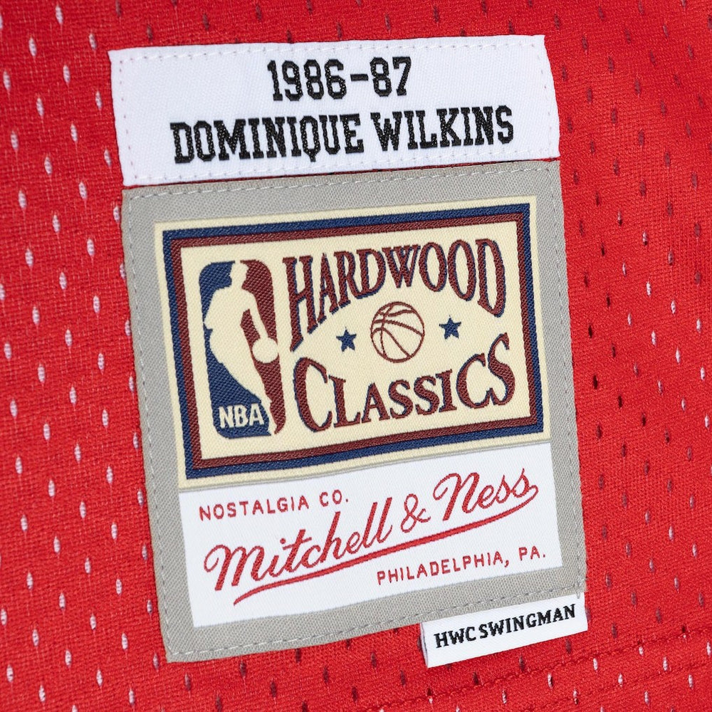 Yellow/Red Dominique Wilkins Atlanta Hawks Hardwood Classics 1986/87 Split Swingman Jersey | NBA