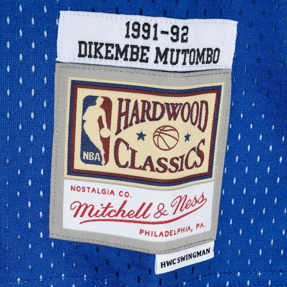 Royal/Gold Dikembe Mutombo Denver Nuggets Hardwood Classics 1991/92 Split Swingman Jersey sale | NBA