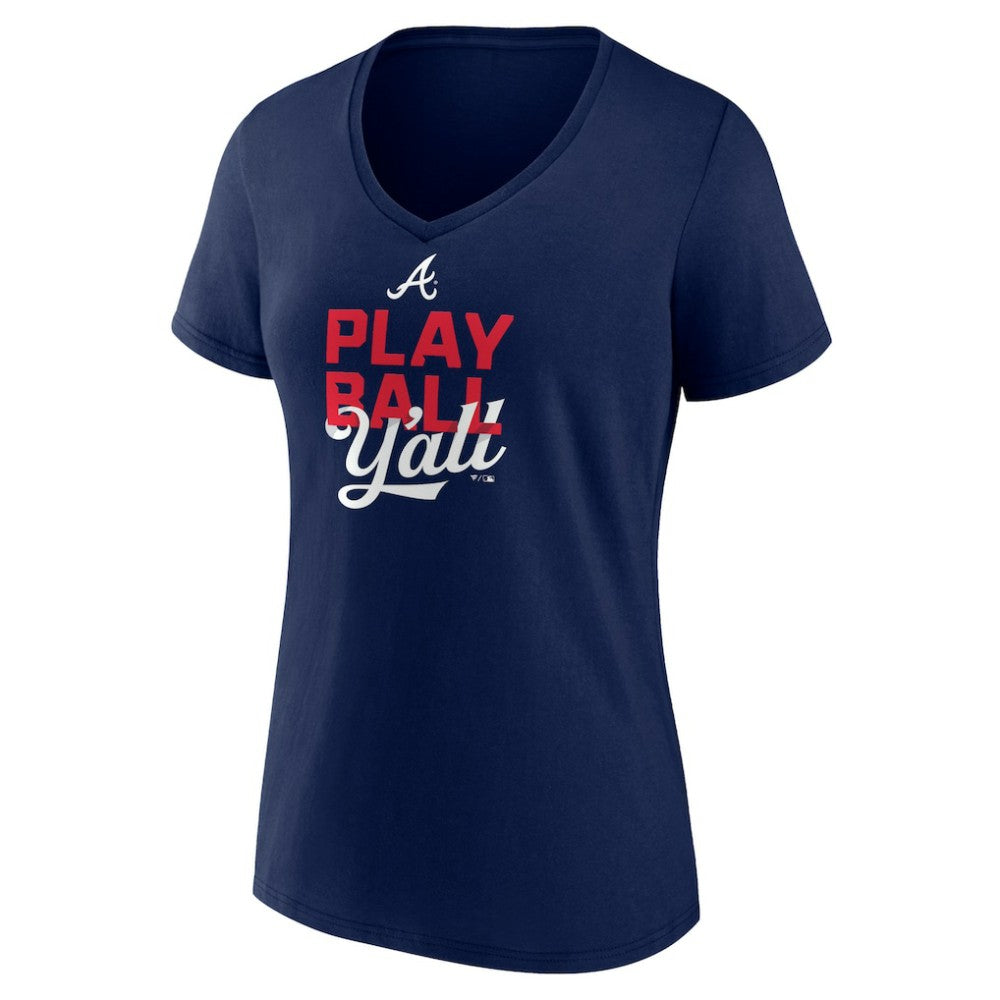 Atlanta Braves Women's Play Ball V-Neck T-Shirt - MLB T-shirts