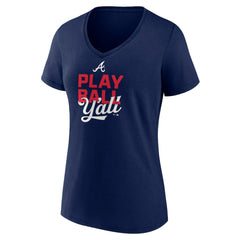 Atlanta Braves Women's Play Ball V-Neck T-Shirt - MLB T-shirts