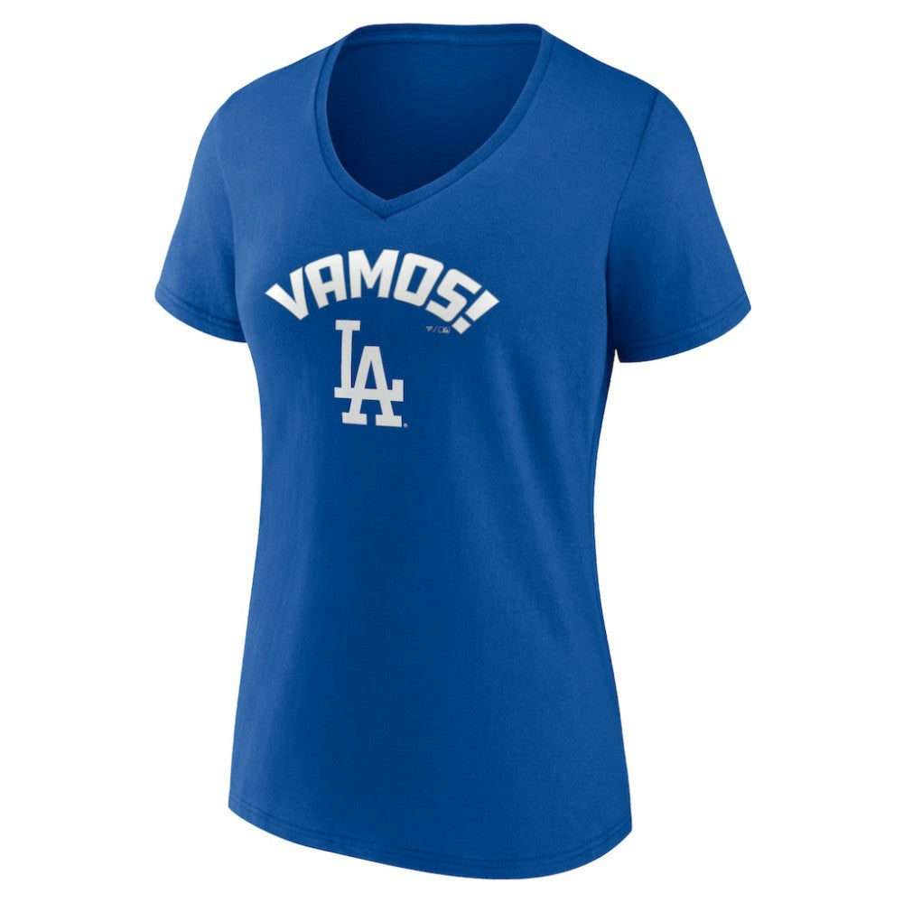 Los Angeles Dodgers Women's Vamos V-Neck T-Shirt - MLB T-shirts
