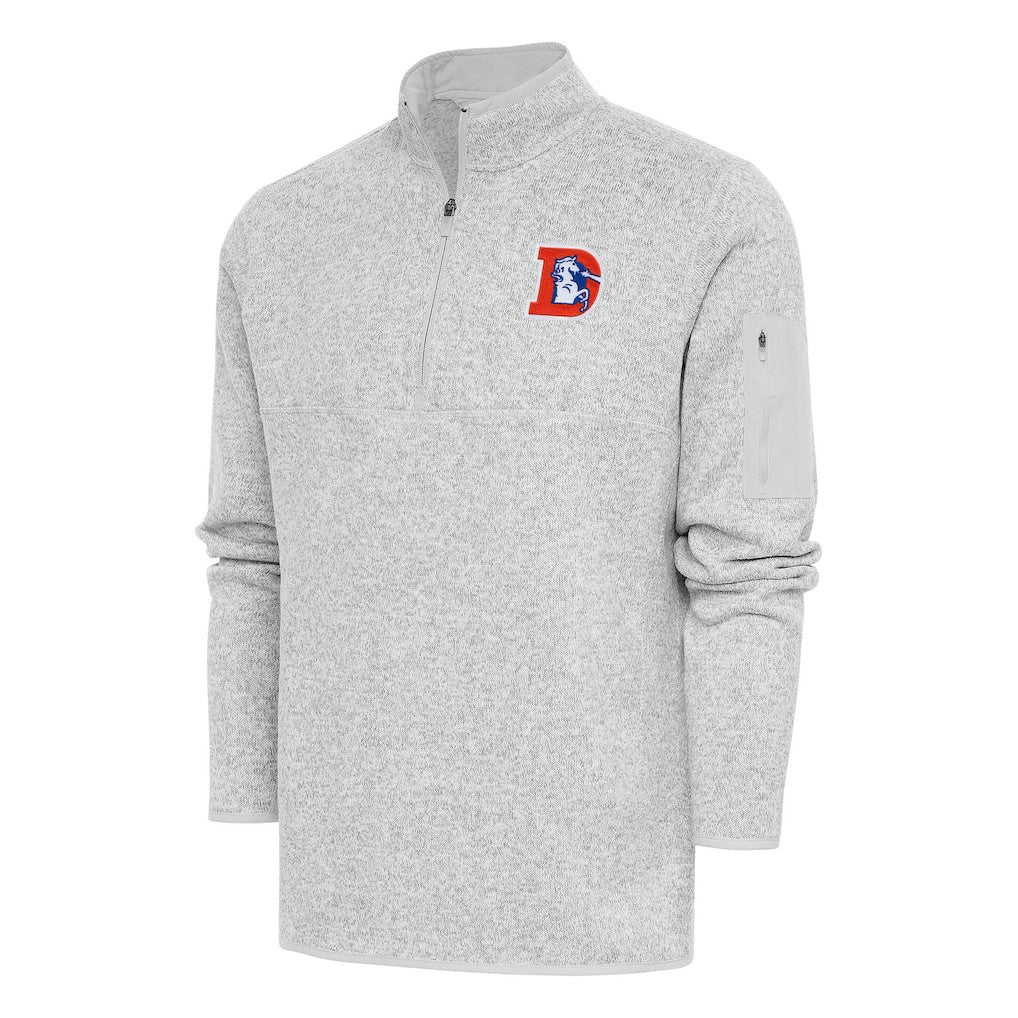 Denver Broncos Antigua Throwback Fortune Quarter-Zip Pullover Jacket | NFL Online