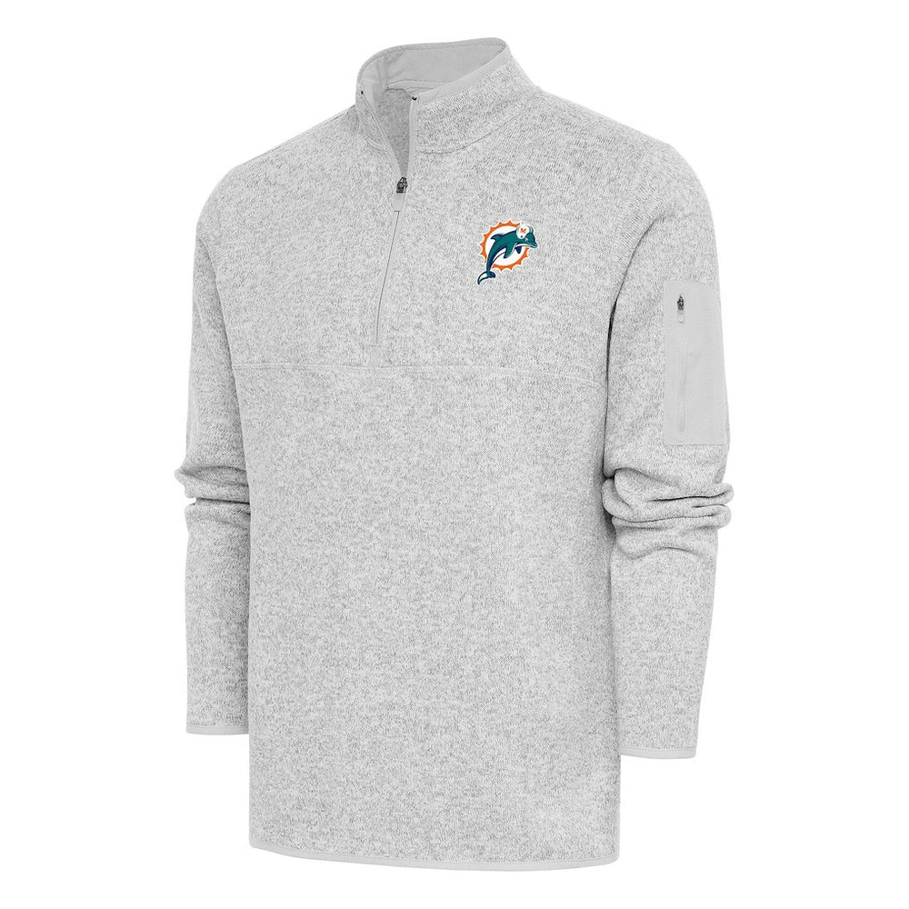 Miami Dolphins Antigua Throwback Fortune Quarter-Zip Pullover Jacket | NFL New