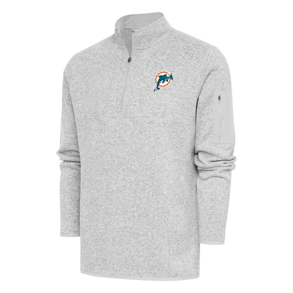 Miami Dolphins Antigua Throwback Fortune Quarter-Zip Pullover Jacket | NFL New