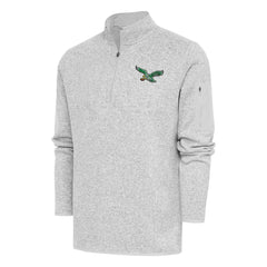 Philadelphia Eagles Antigua Throwback Fortune Quarter-Zip Pullover Jacket | NFL Outlet