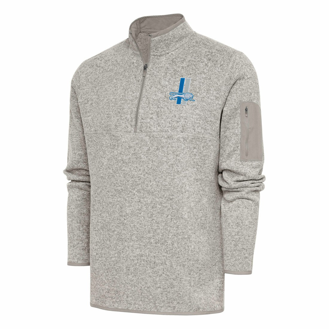 Detroit Lions Antigua Throwback Fortune Quarter-Zip Pullover Jacket | NFL Online