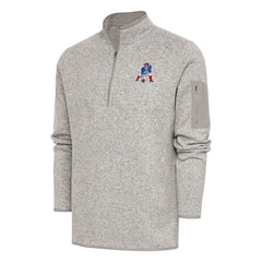 New England Patriots Antigua Throwback Fortune Quarter-Zip Pullover Jacket | NFL US