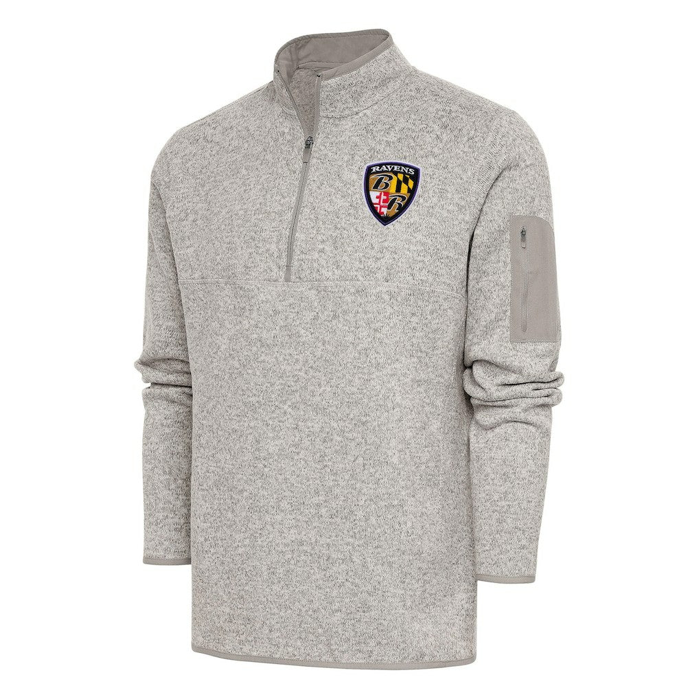 Baltimore Ravens Antigua Throwback Fortune Quarter-Zip Pullover Jacket | NFL On sale