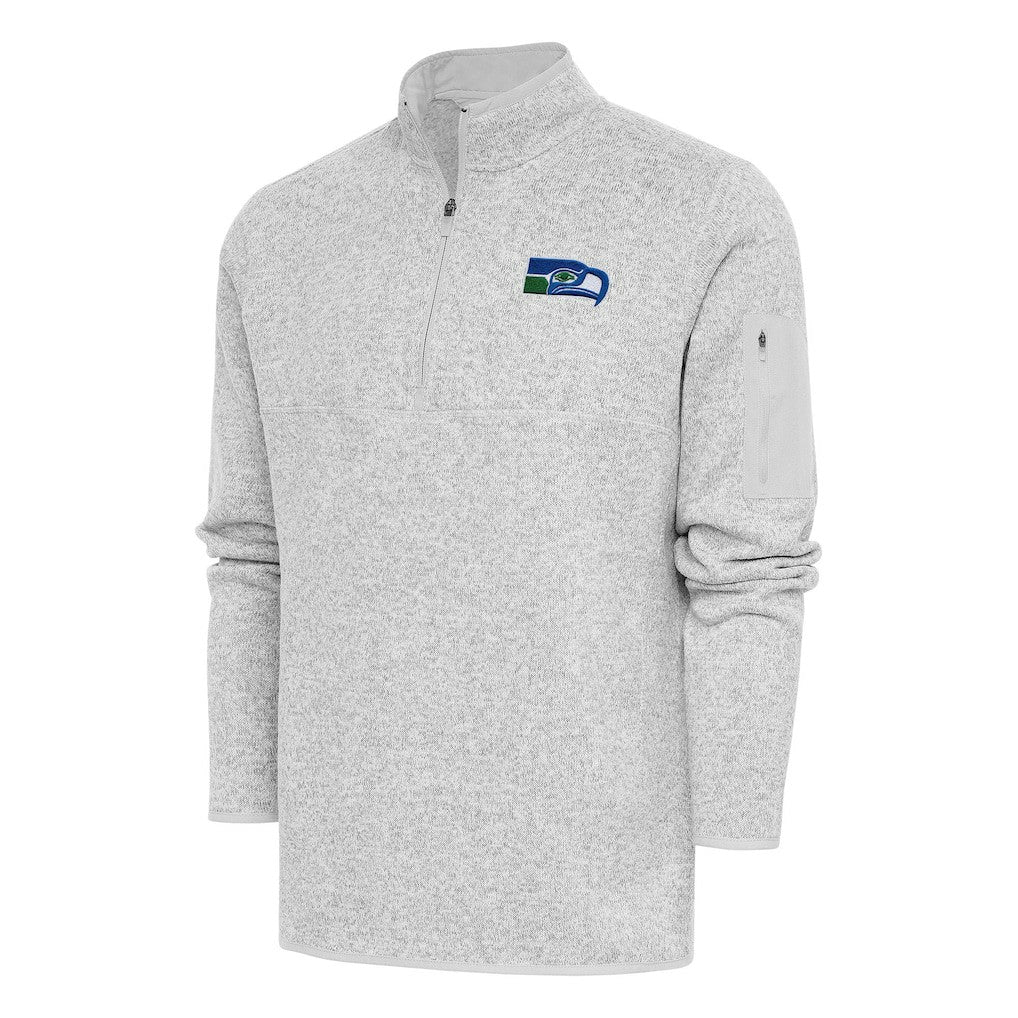 Seattle Seahawks Antigua Throwback Fortune Quarter-Zip Pullover Jacket | NFL Sale