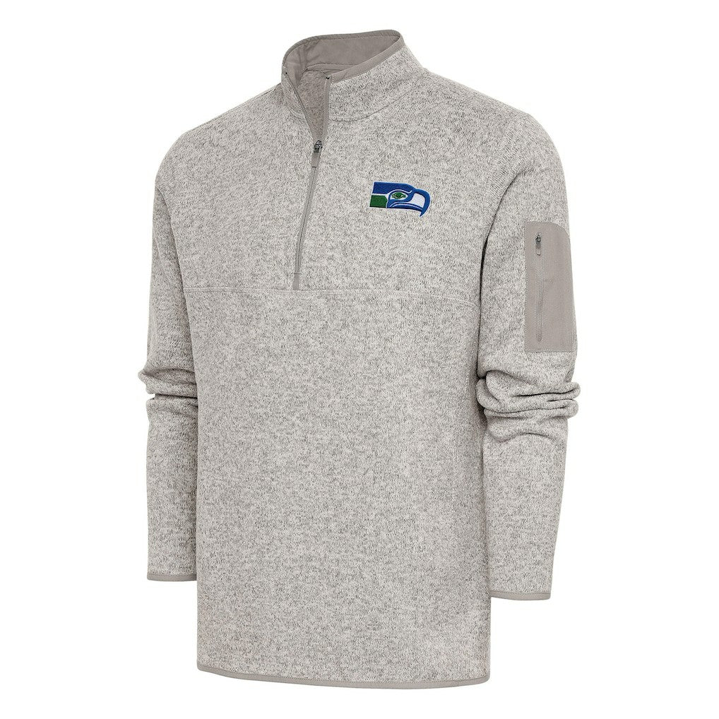 Seattle Seahawks Antigua Throwback Fortune Quarter-Zip Pullover Jacket | NFL Sale