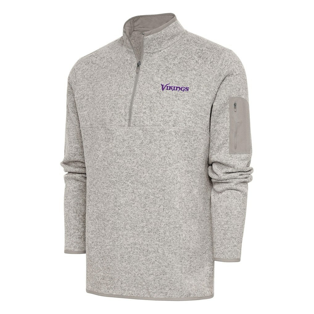Minnesota Vikings Antigua Throwback Fortune Quarter-Zip Pullover Jacket | NFL Sale