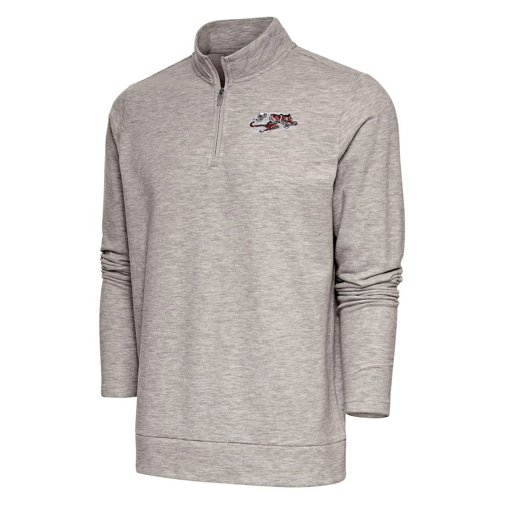 Cincinnati Bengals Antigua Team Logo Throwback Gambit Quarter-Zip Pullover Top | NFL Near me