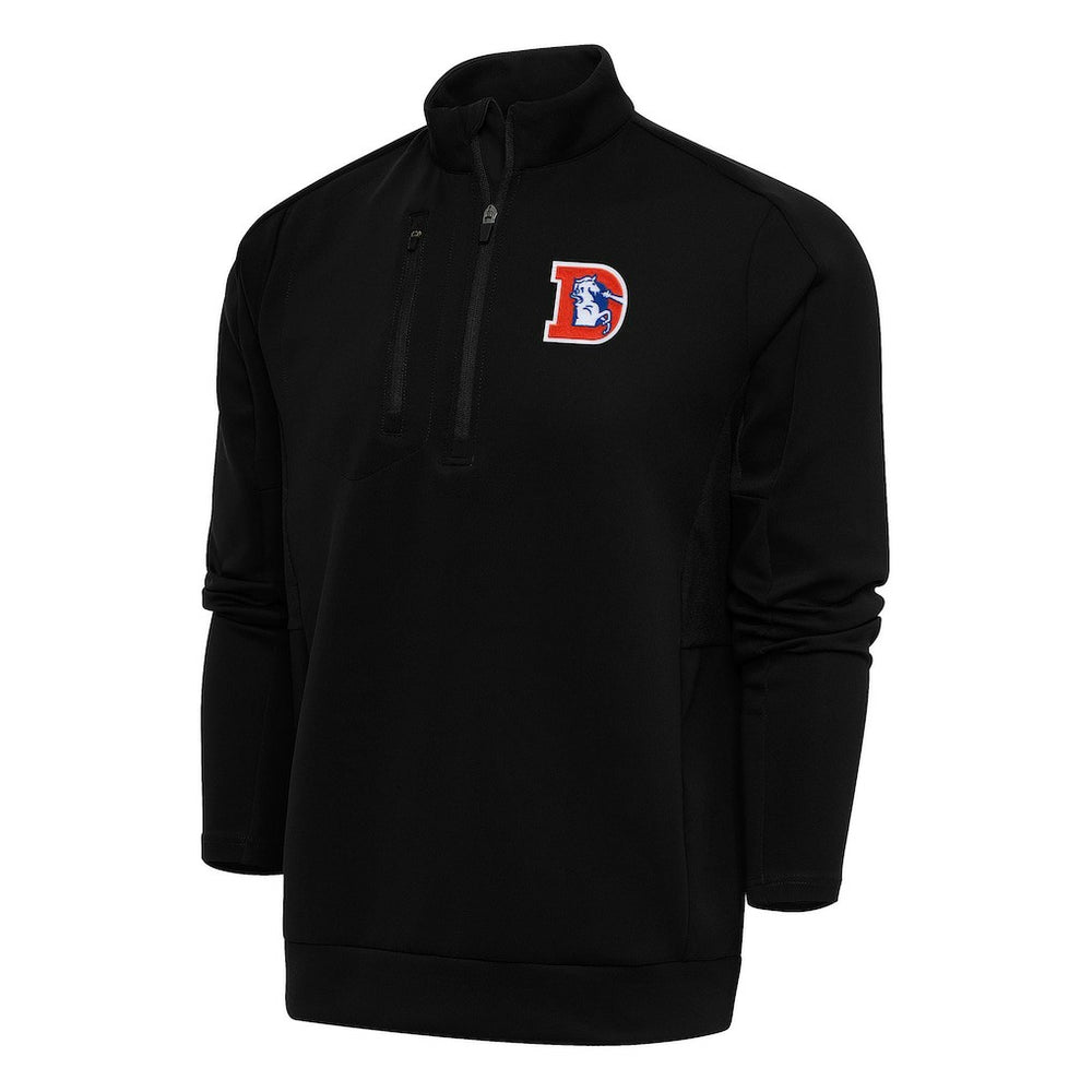 Denver Broncos Antigua Team Logo Throwback Generation Quarter-Zip Pullover Top | NFL Hot