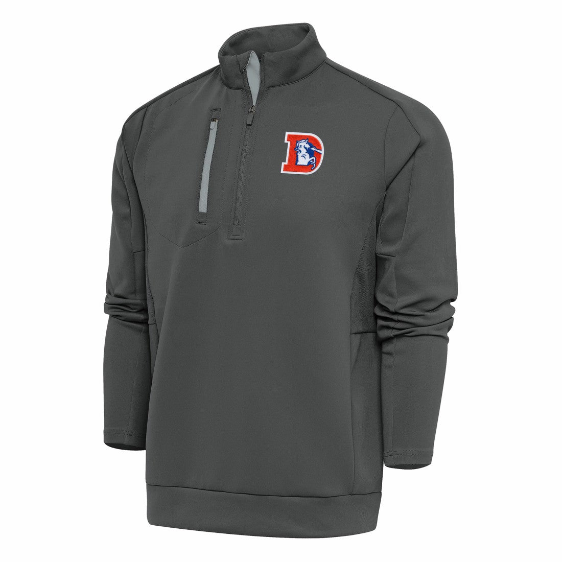 Denver Broncos Antigua Team Logo Throwback Generation Quarter-Zip Pullover Top | NFL Outlet