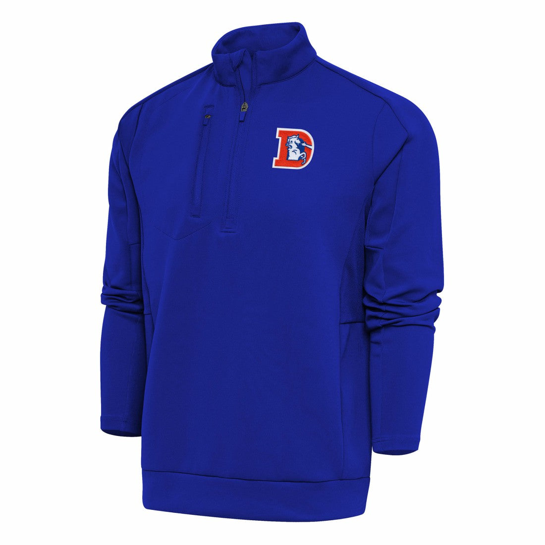 Denver Broncos Antigua Team Logo Throwback Generation Quarter-Zip Pullover Top | NFL US