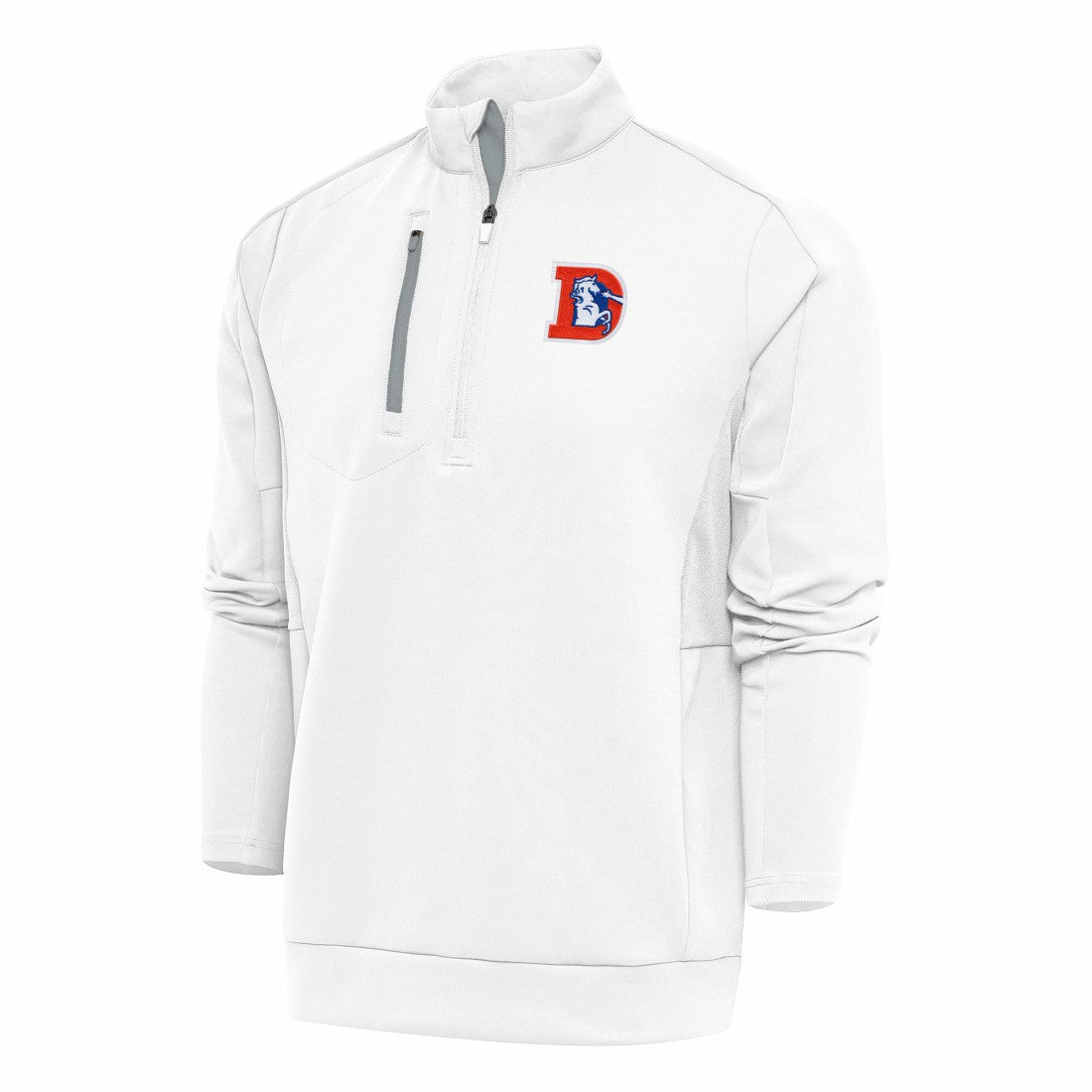 Denver Broncos Antigua Team Logo Throwback Generation Quarter-Zip Pullover Top | NFL US