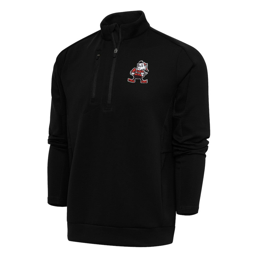 Cleveland Browns Antigua Team Logo Throwback Generation Quarter-Zip Pullover Top | NFL Hot