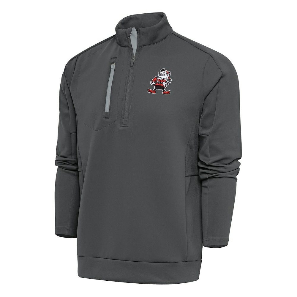 Cleveland Browns Antigua Team Logo Throwback Generation Quarter-Zip Pullover Top | NFL On sale