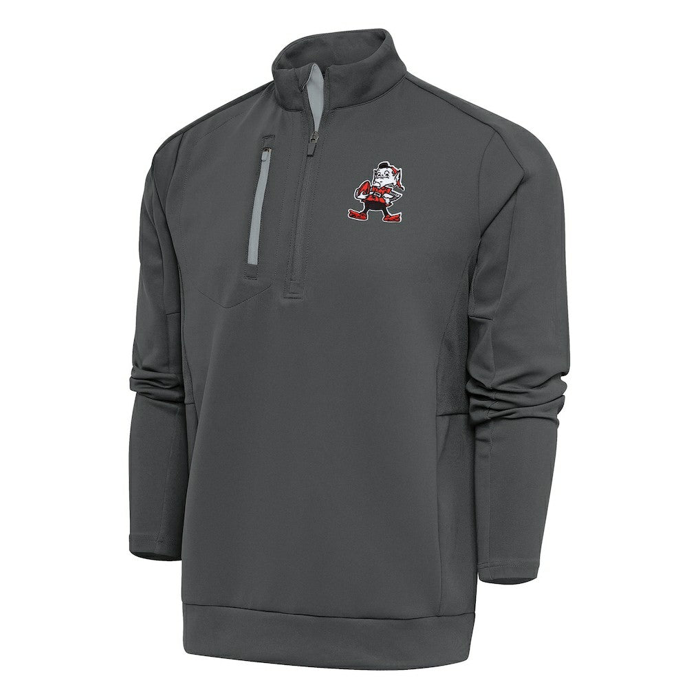 Cleveland Browns Antigua Team Logo Throwback Generation Quarter-Zip Pullover Top | NFL On sale