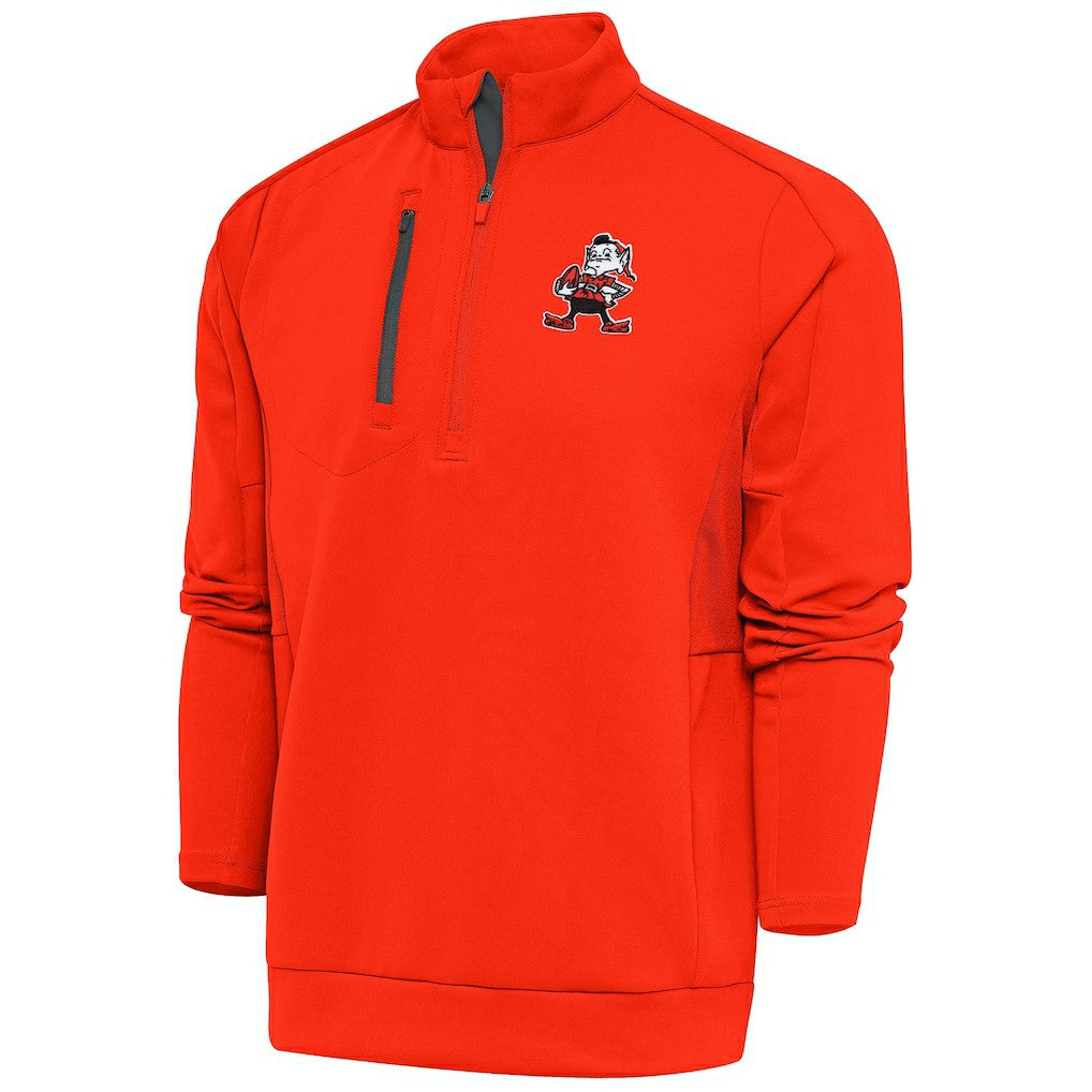 Cleveland Browns Antigua Team Logo Throwback Generation Quarter-Zip Pullover Top | NFL Near me
